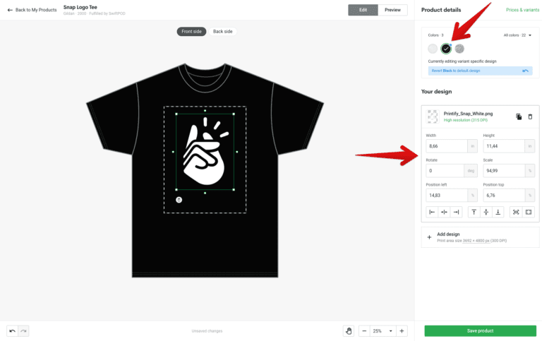 Printify example screenshot