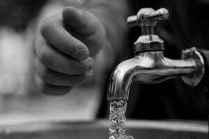 Tap water running from tap